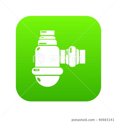 Sewage siphon icon green vector 40983141