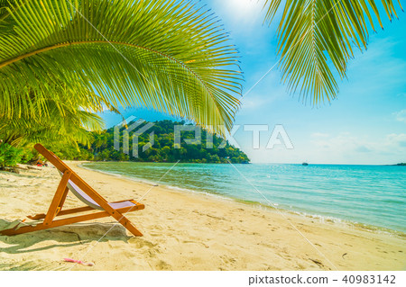 Beautiful tropical beach and sea with coconut palm tree in paradise island 40983142