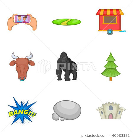 Domesticate icons set, cartoon style 40983321