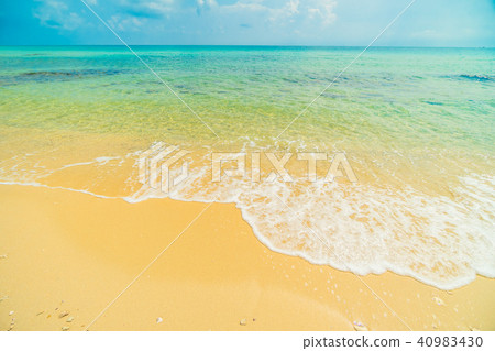 Beautiful paradise island with empty beach and sea 40983430