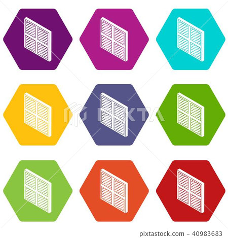 Square window frame icons set 9 vector Square window frame icons set 9 vector 40983683