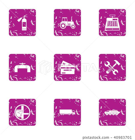 Boutique icons set, grunge style Boutique icons set, grunge style 40983701
