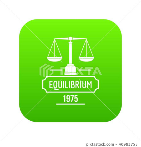 Equilibrium icon green vector Equilibrium icon green vector 40983755
