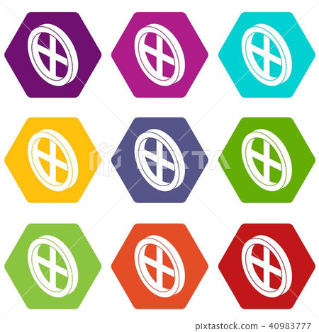 Roof window frame icons set 9 vector Roof window frame icons set 9 vector 40983777