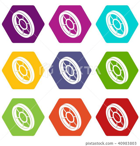 Round window frame icons set 9 vector - Stock Illustration [40983803 ...
