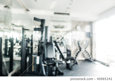 Abstract blur defocused fitness equipment and gym interior Abstract blur defocused fitness equipment and gym interior 40985242