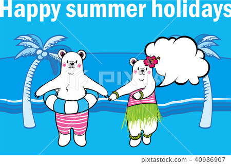 The Hot Summer Postcard Design Horizontal Stock Illustration