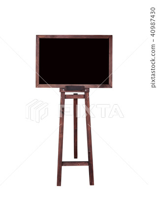 Wooden information board with three legs 40987430