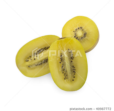 yellow kiwi fruit on white yellow kiwi fruit on white 40987772
