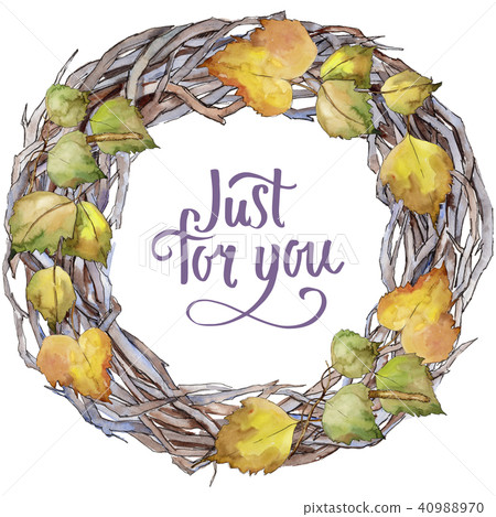 Leaves Birch. Leaf plant botanical garden floral foliage. Frame border ornament square. Leaves Birch. Leaf plant botanical garden floral foliage. Frame border ornament square. 40988970