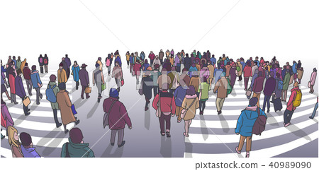 Large urban city crowd crossing zebra, Tokyo Large urban city crowd crossing zebra, Tokyo 40989090