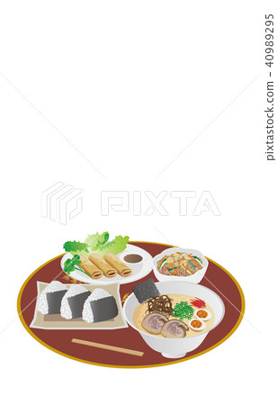 Today's rice pork bamboo ramen and rice ball 40989295