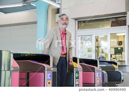 Senior station ticket exercise active senior photography cooperation Keio Electric Railway Co., Ltd. Senior station ticket exercise active senior photography cooperation Keio Electric Railway Co., Ltd. 40990490