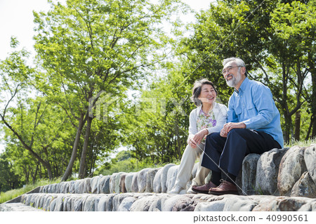 Senior women couple active senior walk Senior women couple active senior walk 40990561