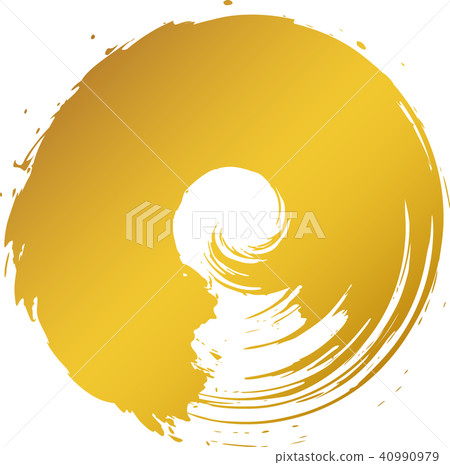 Round circle Gold brush character Round circle Gold brush character 40990979