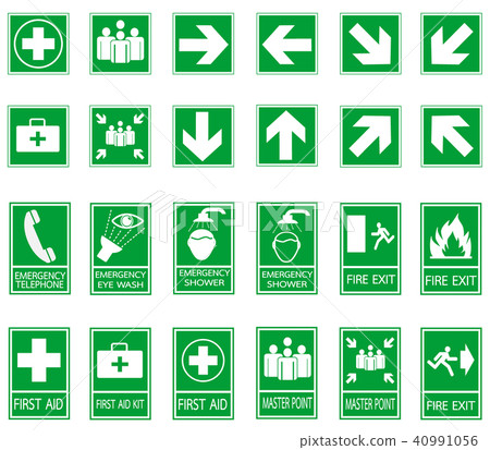 Green safty sign 40991056