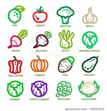 vegetable thin line icon 40991832