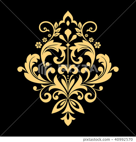 Golden vector pattern on a black background. - Stock Illustration ...