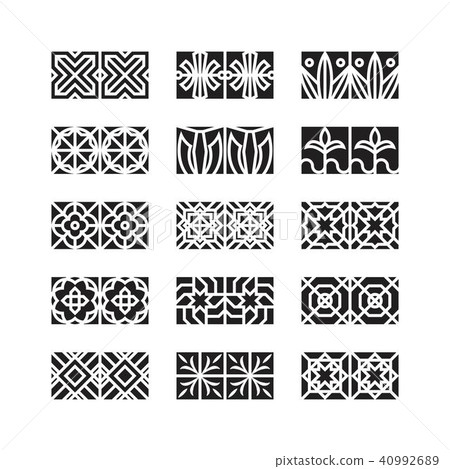arabic ornament icon, vector set 40992689