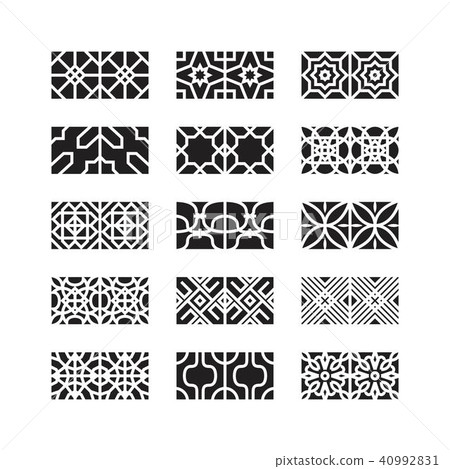 arabic ornament icon, vector set 40992831