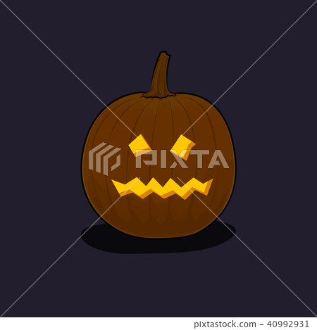 Halloween Terrible Pumpkin on Dark Background - Stock Illustration ...