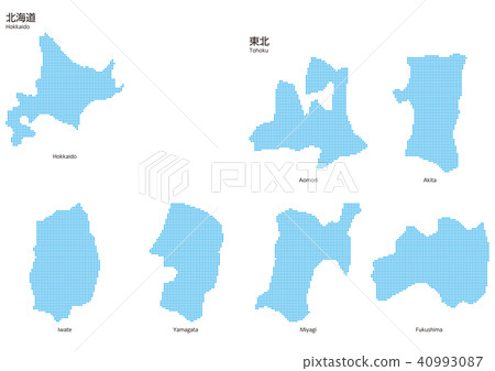 Vector Illustration Design Map Map Japan Hokkaido · Tohoku Dot 40993087