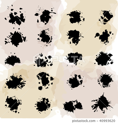 set of different form grunge brushes 40993620
