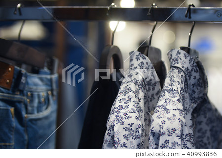 Clothing on racks in a store in Venice Clothing on racks in a store in Venice 40993836
