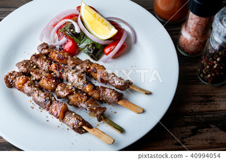 Skewer grill beef whit seasoning in muslim style. Skewer grill beef whit seasoning in muslim style. 40994054