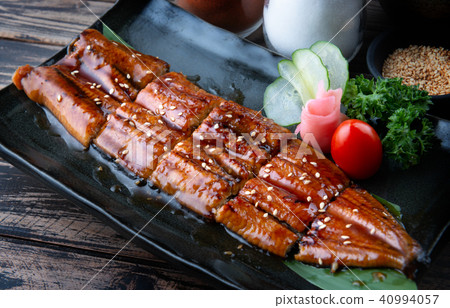 Cut grilled Japanese eel. Cut grilled Japanese eel. 40994057