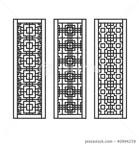 Traditional Asian Window and Door Pattern Traditional Asian Window and Door Pattern 40994259