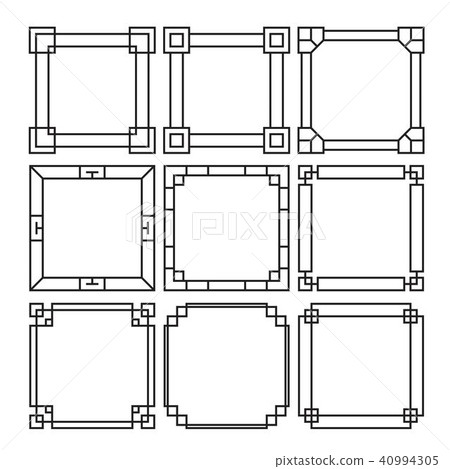 Asian frame ornament, pattern brush Asian frame ornament, pattern brush 40994305