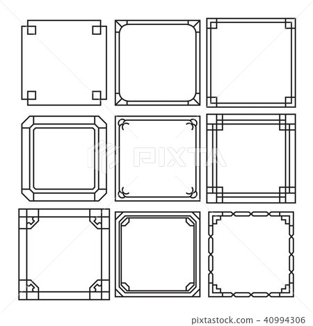 Asian frame ornament, pattern brush Asian frame ornament, pattern brush 40994306