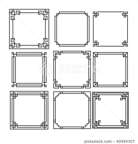 Asian frame ornament, pattern brush Asian frame ornament, pattern brush 40994307