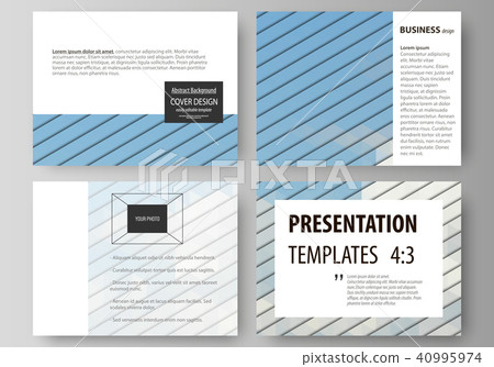 Set of business templates for presentation slides. Easy editable vector layouts in flat design. Blue Set of business templates for presentation slides. Easy editable vector layouts in flat design. Blue 40995974