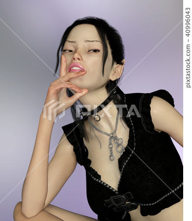 Posing woman in fashionable clothes 40996043