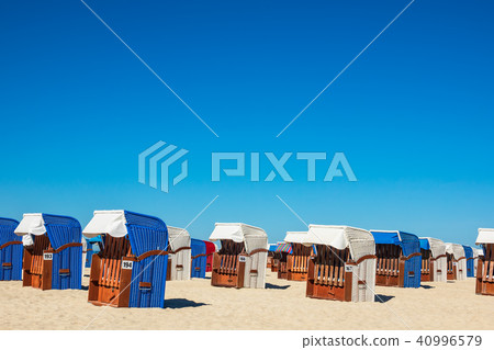 Beach chairs on the Baltic Sea coast 40996579