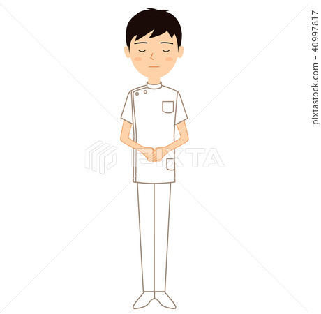 Illustration material of young male health professional who apologizes 40997817