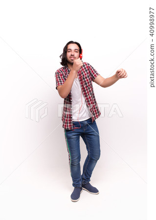 Young handsome guy posing casually isolated on white 40998977
