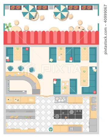 Cafe elements - modern vector colorful illustration Cafe elements - modern vector colorful illustration 40999067
