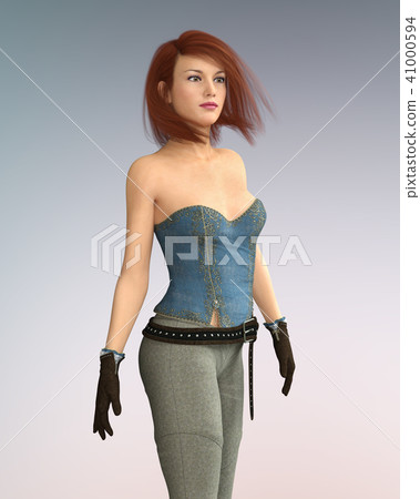 Young woman in fashionable clothes 41000594