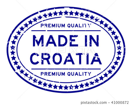 Grunge blue premium quality made in Croatia seal Grunge blue premium quality made in Croatia seal 41000872