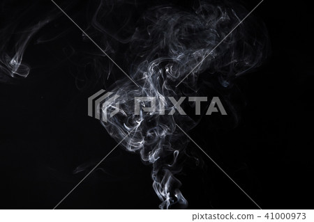 Isolated white smoke of aroma stick 41000973