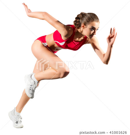 Young sporty woman isolated Young sporty woman isolated 41001626