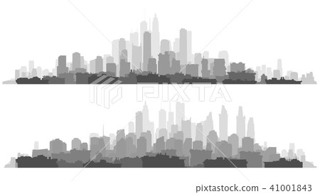 Lines silhouettes of houses and skyscrapers. 41001843