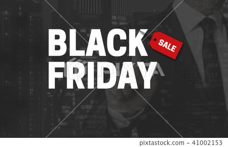 Black Friday concept is shown by businessman 41002153