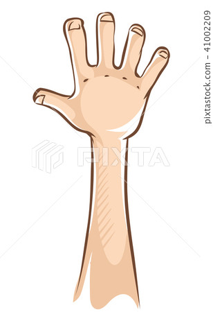 Hand with open palm and five fingers 41002209