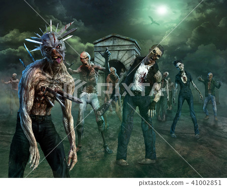 Zombie Scene 3D illustration Zombie Scene 3D illustration 41002851