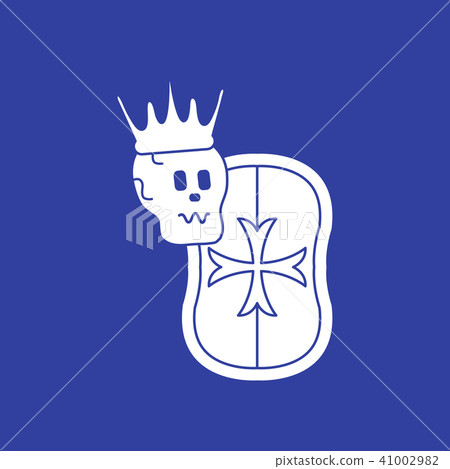Skull in the crown with shield Skull in the crown with shield 41002982