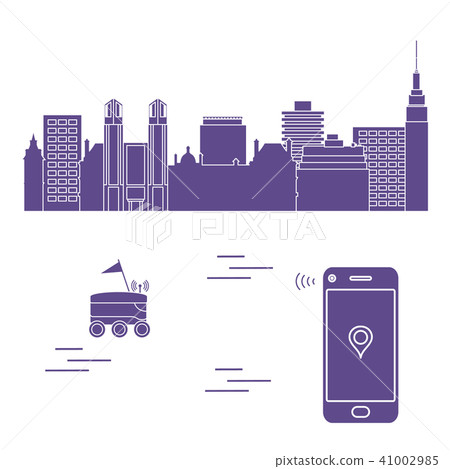 Delivery in the city with a robot Free delivery. Delivery in the city with a robot Free delivery. 41002985